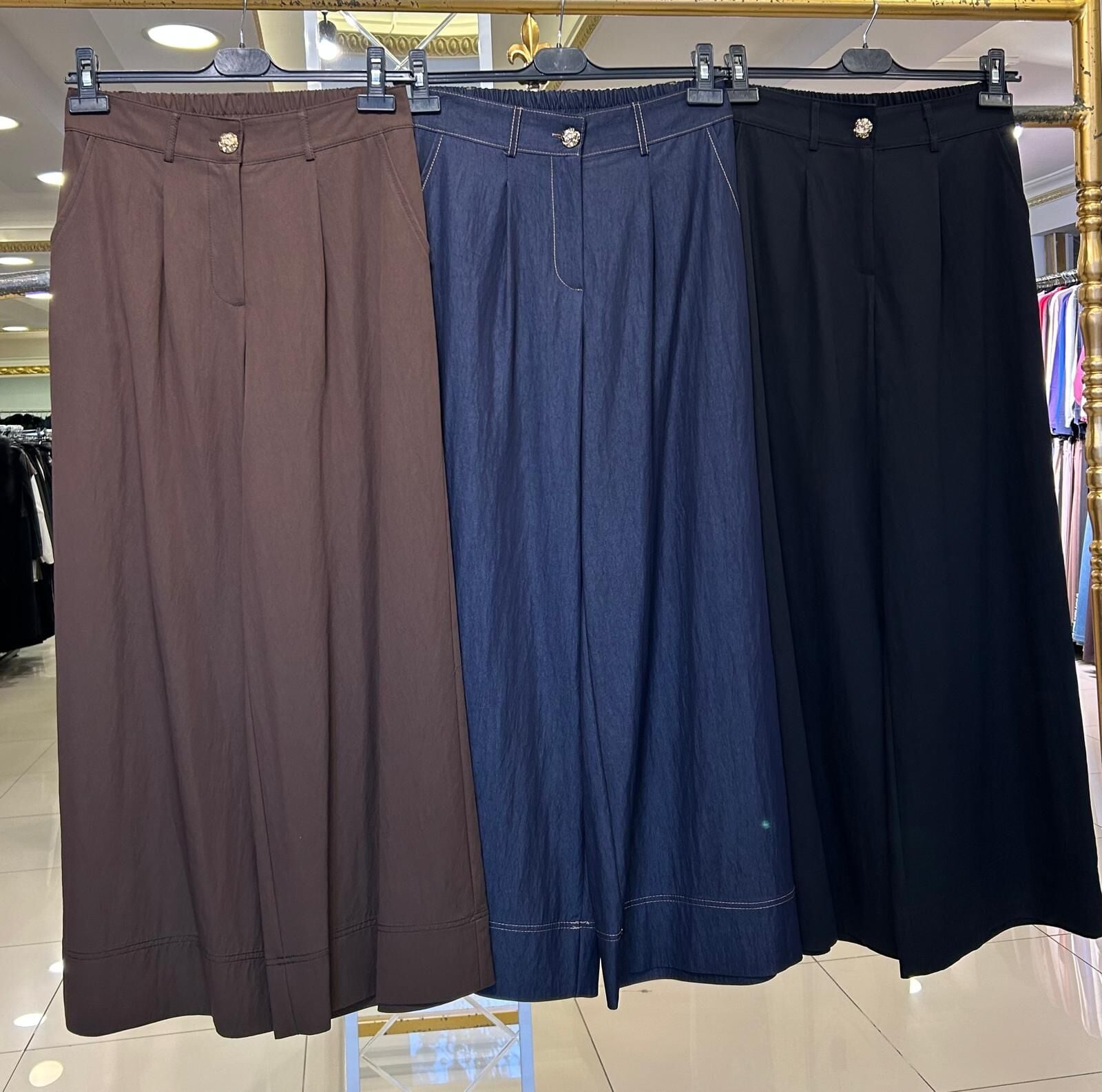 ABELİA KISA GENİŞ PAÇA PANTOLON /SENTEZ