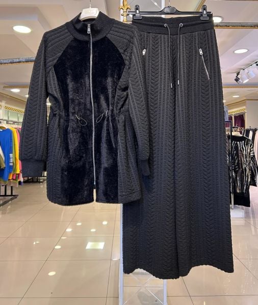 TUNİK ÖNÜ KÜRK DTY. SİMLİ PANTOLON TAKIM/TIĞTRİKO