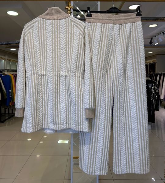 TUNİK ÖNÜ KÜRK DTY. SİMLİ PANTOLON TAKIM/TIĞTRİKO