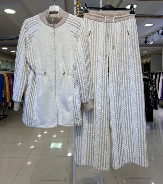 TUNİK ÖNÜ KÜRK DTY. SİMLİ PANTOLON TAKIM/TIĞTRİKO