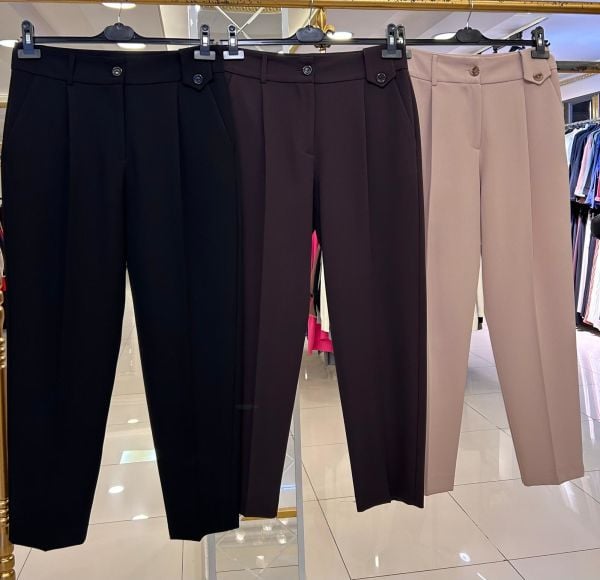 BELİ DÜĞME DTY. KREP PANTOLON/SENTEZ