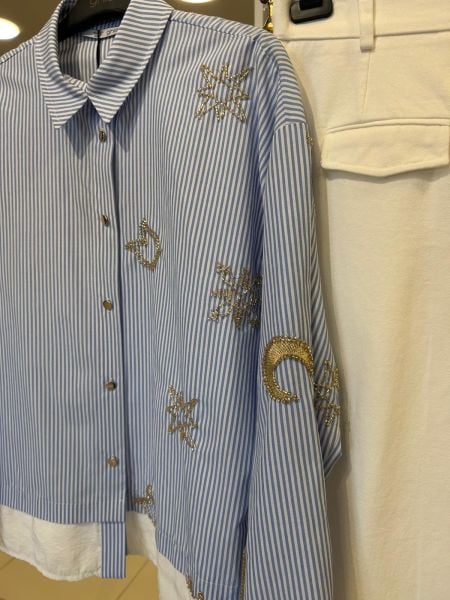 BONCUK İŞLEMELİ GÖMLEK VE ETEK TAKIM/GHISA