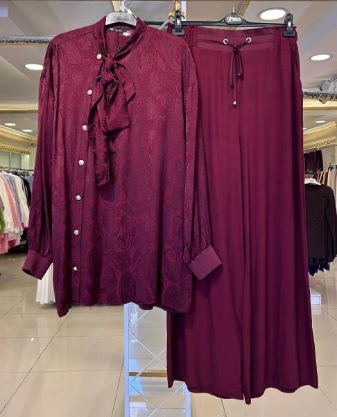 ŞAL DESENLİ FULAR DTY. TUNİK PANTOLON TAKIM/ GHISA   