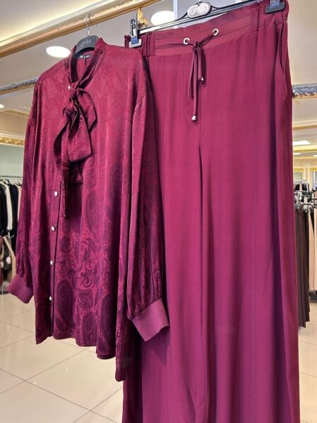 ŞAL DESENLİ FULAR DTY. TUNİK PANTOLON TAKIM/ GHISA   