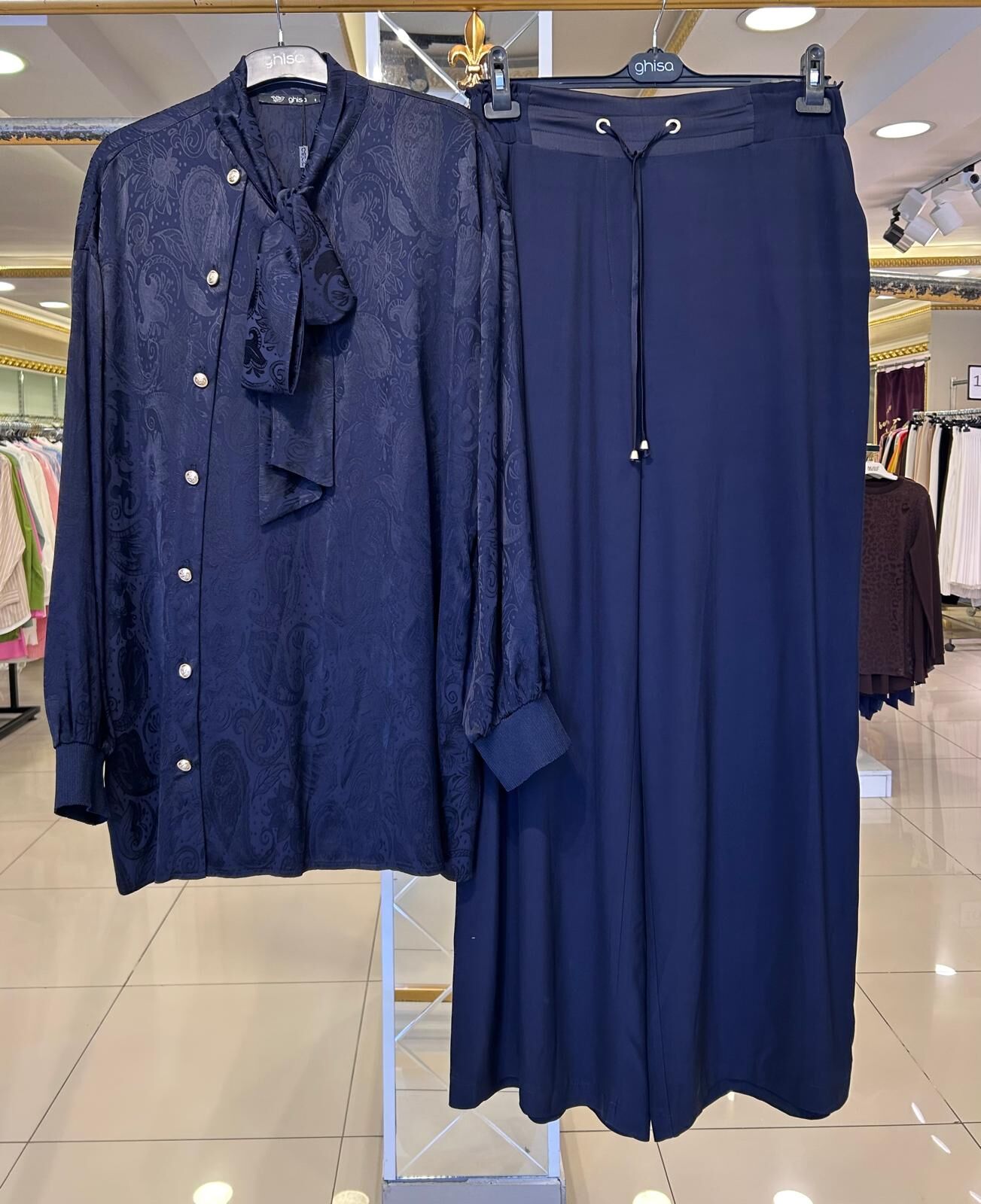 ŞAL DESENLİ FULAR DTY. TUNİK PANTOLON TAKIM/ GHISA   