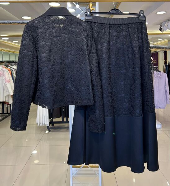 SATEN KUMAŞ KOMBİNLİ GÜPÜR TAKIM TAKIM/ GHISA