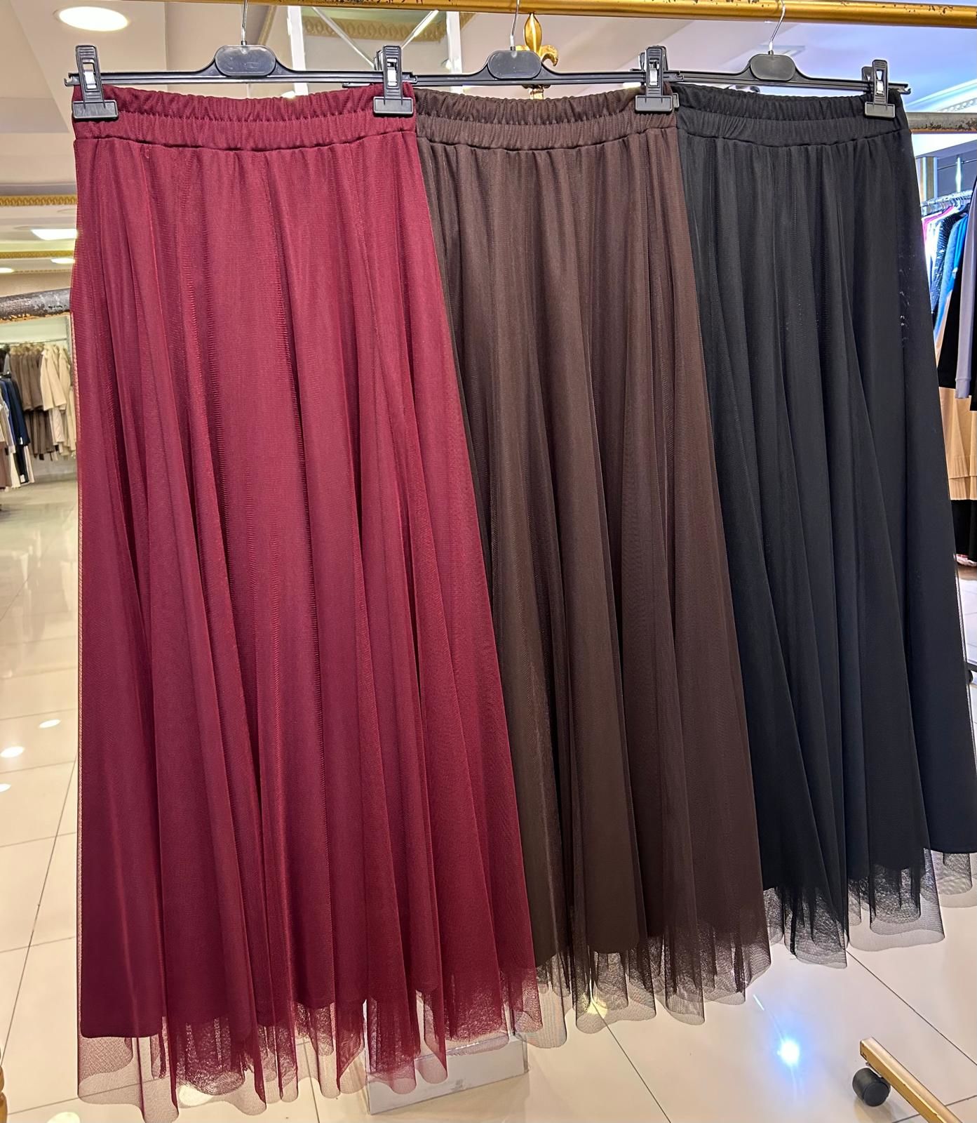 BELİ LASTİKLİ TÜTÜ ETEK/SENTEZ