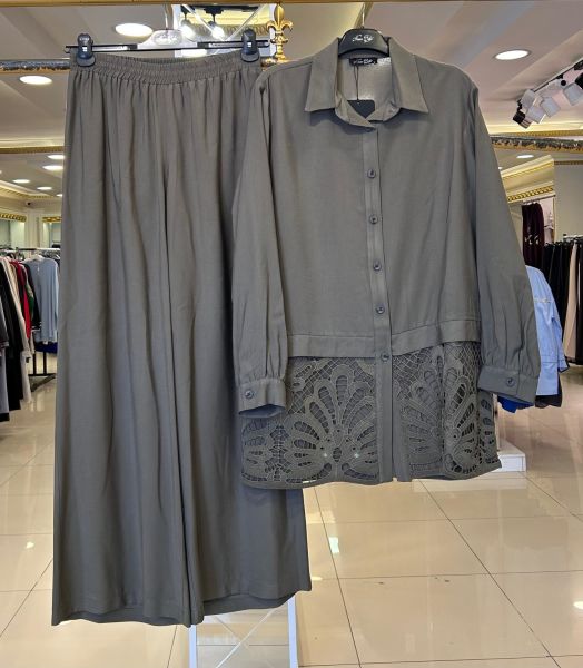 ﻿TUNİĞİ NAKIŞ İŞLEMELİ PANTOLON TAKIM/NURCAN ÇETİN