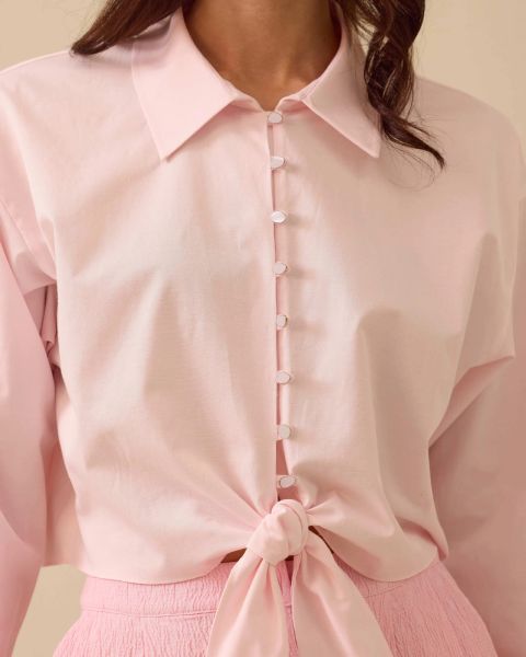 BAĞLAMA DETAYLI KISA GÖMLEK/ SEÇİL