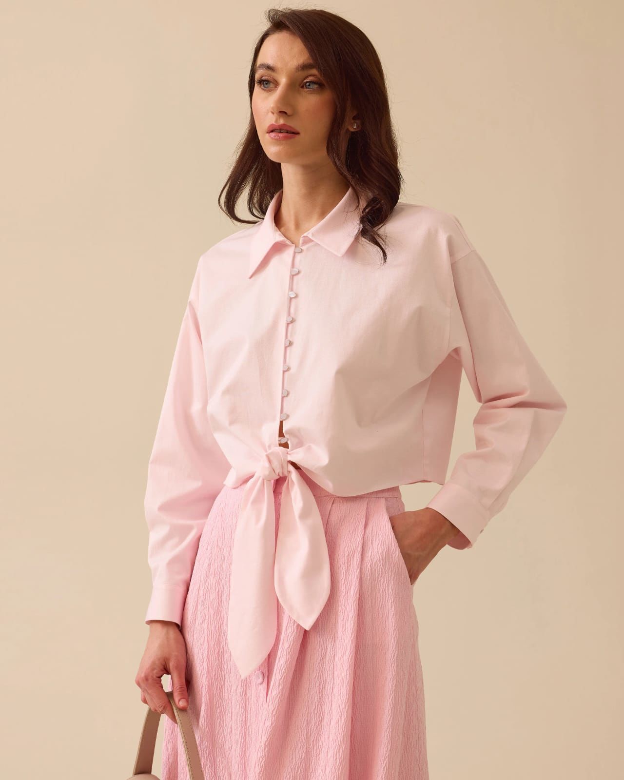 BAĞLAMA DETAYLI KISA GÖMLEK/ SEÇİL