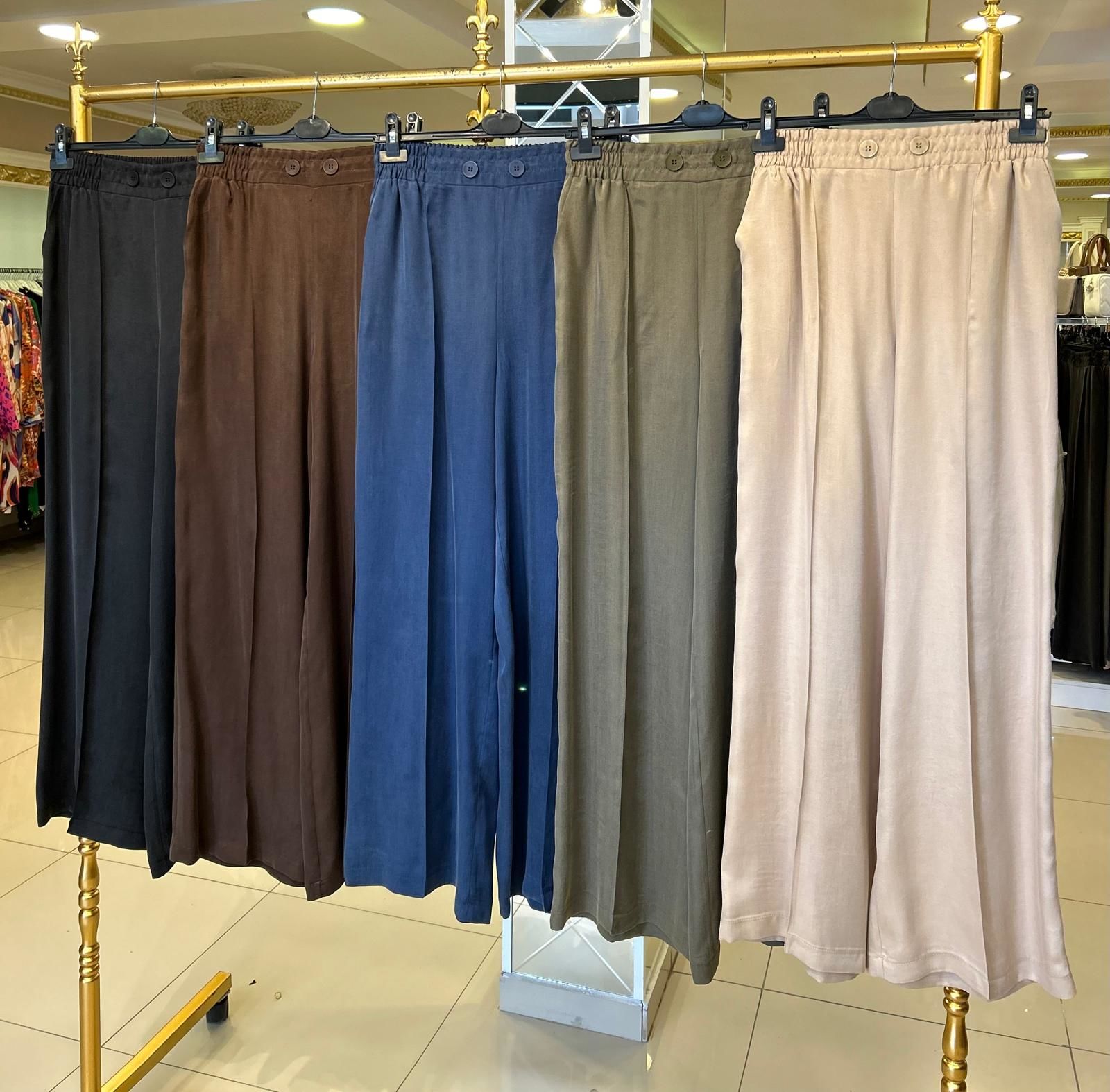 İPEK CUPRA BELİ LASTİKLİ BOL PAÇA PANTOLON/ SENTEZ
