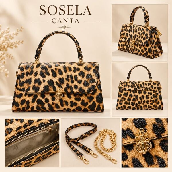 LEOPAR DESENLİ EL-OMUZ ÇANTASI/SOSELA