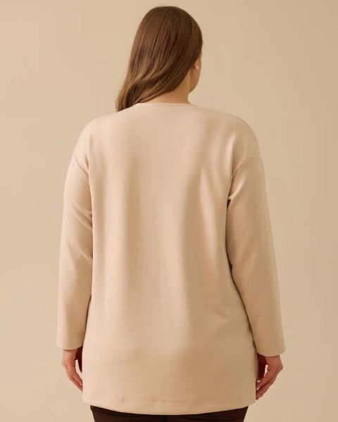 BÜYÜK BEDEN ÇİÇEK İŞLEMELİ SWEATSHIRT/SEÇİL