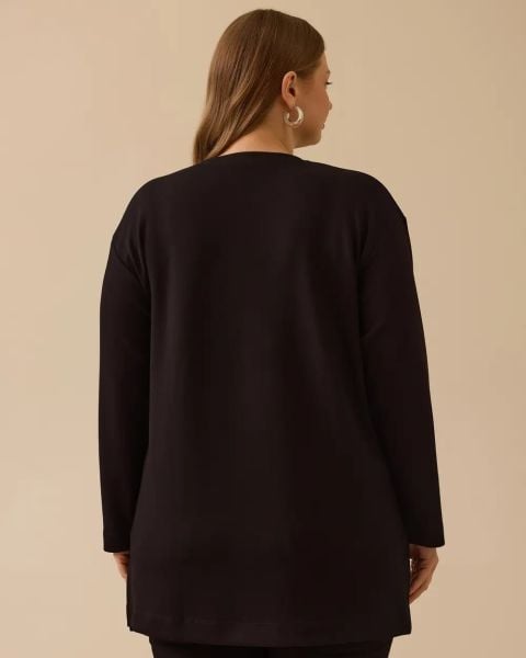 BÜYÜK BEDEN ÇİÇEK İŞLEMELİ SWEATSHIRT/SEÇİL