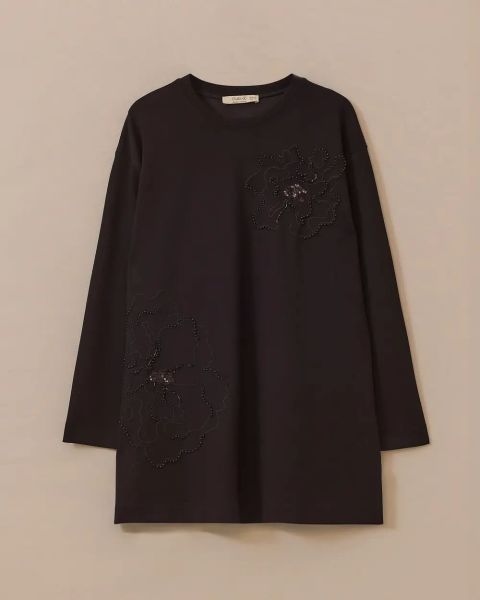 BÜYÜK BEDEN ÇİÇEK İŞLEMELİ SWEATSHIRT/SEÇİL