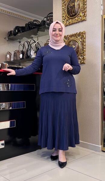 TUNİĞİ BONCUK İŞLEMELİ MERSERİZE TAKIM/ NUSS