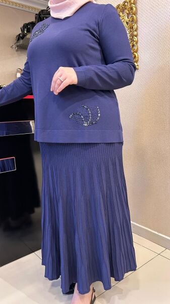 TUNİĞİ BONCUK İŞLEMELİ MERSERİZE TAKIM/ NUSS