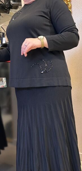 TUNİĞİ BONCUK İŞLEMELİ MERSERİZE TAKIM/ NUSS