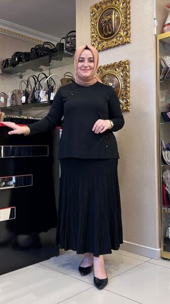 TUNİĞİ BONCUK İŞLEMELİ MERSERİZE TAKIM/ NUSS