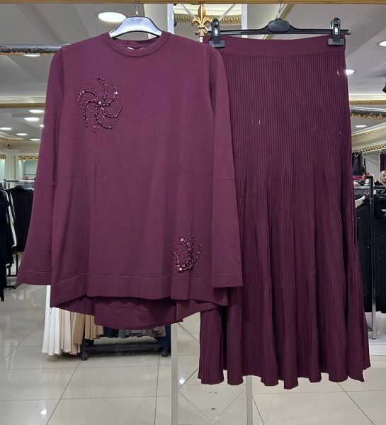 TUNİĞİ BONCUK İŞLEMELİ MERSERİZE TAKIM/ NUSS