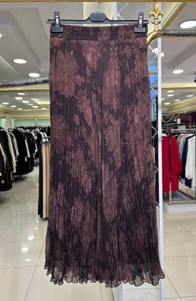 ÇİÇEK DESENLİ KIRIŞTIRMA ŞİFON ETEK /SENTEZ