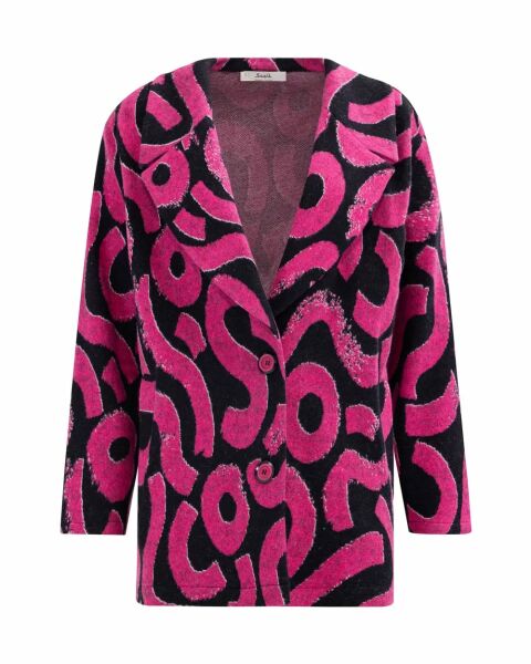 DESENLİ KRUVAZE YAKALI CEKET