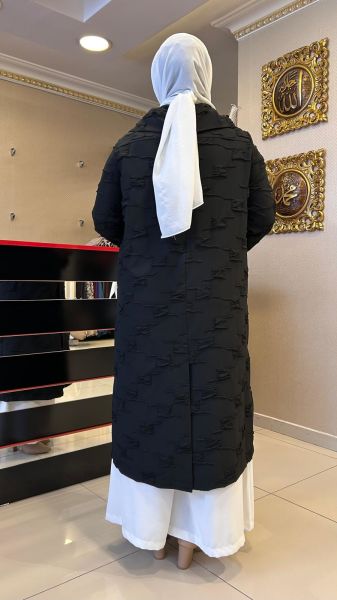 KABARTMA DESEN YAKALI TRENÇ/NUSS