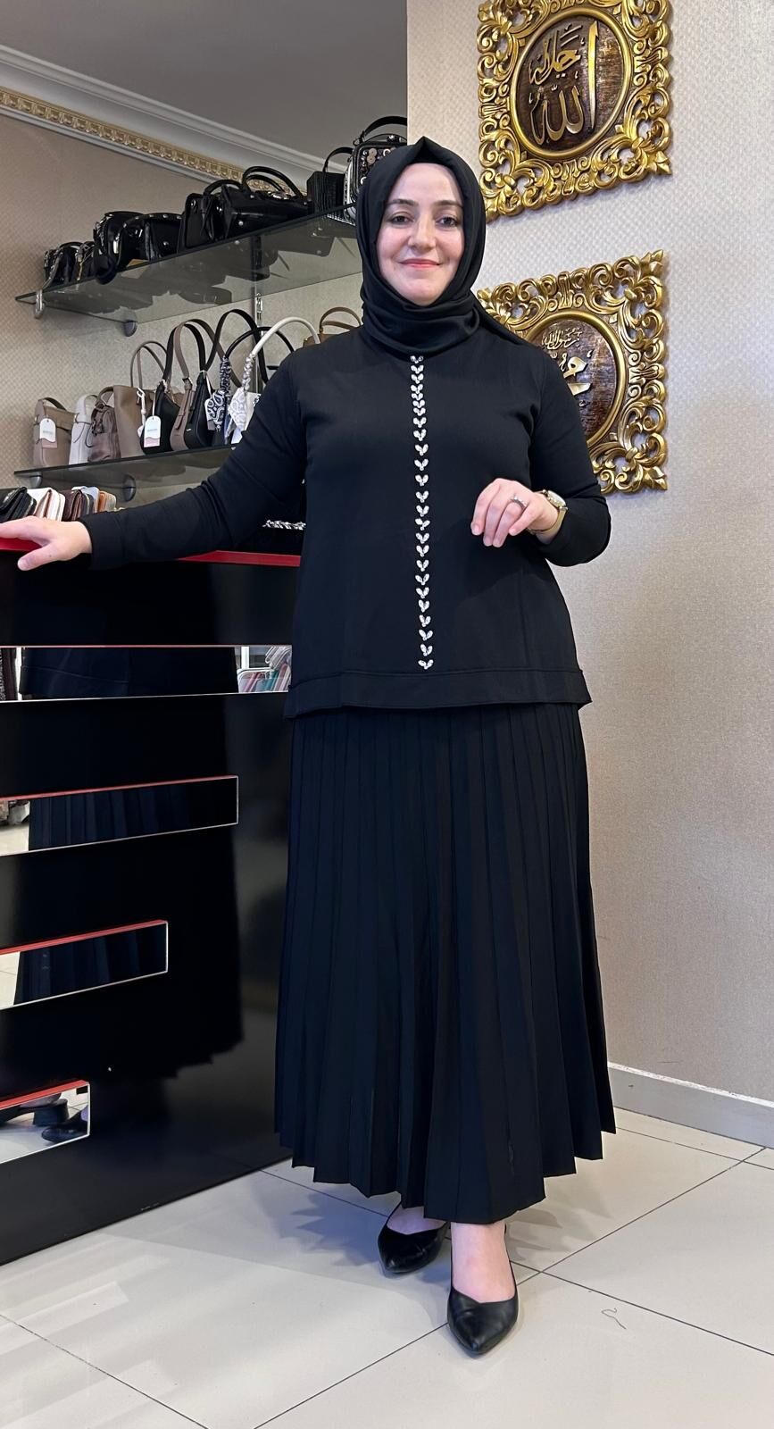 TUNİĞİ TAŞ İŞLEMELİ MERSERİZE TAKIM/ NUSS   