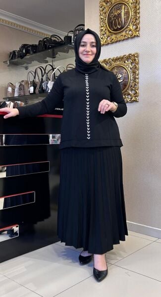 TUNİĞİ TAŞ İŞLEMELİ MERSERİZE TAKIM/ NUSS   