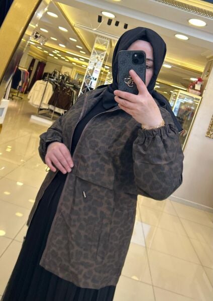 LEOPAR DESEN KAPÜŞONLU MONT/ GHİSA 6600