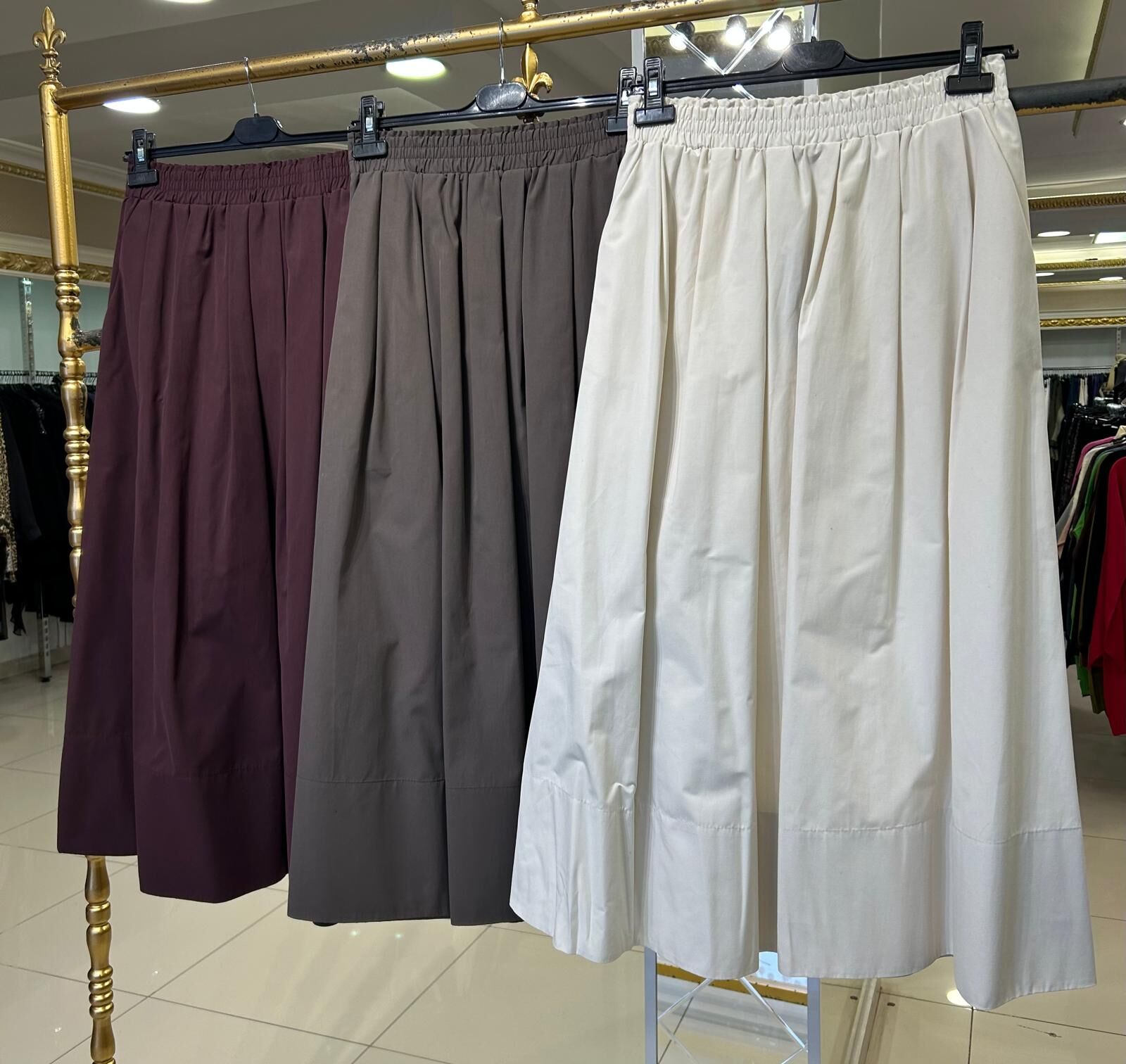 ELY BELİ LASTİKLİ PAMUKLU ETEK /SENTEZ