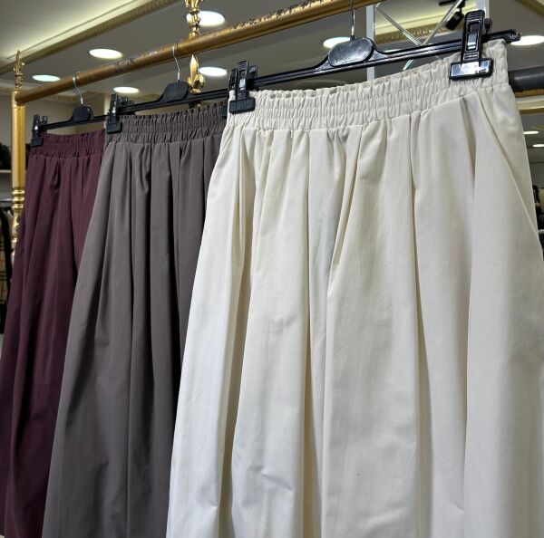 ELY BELİ LASTİKLİ PAMUKLU ETEK /SENTEZ