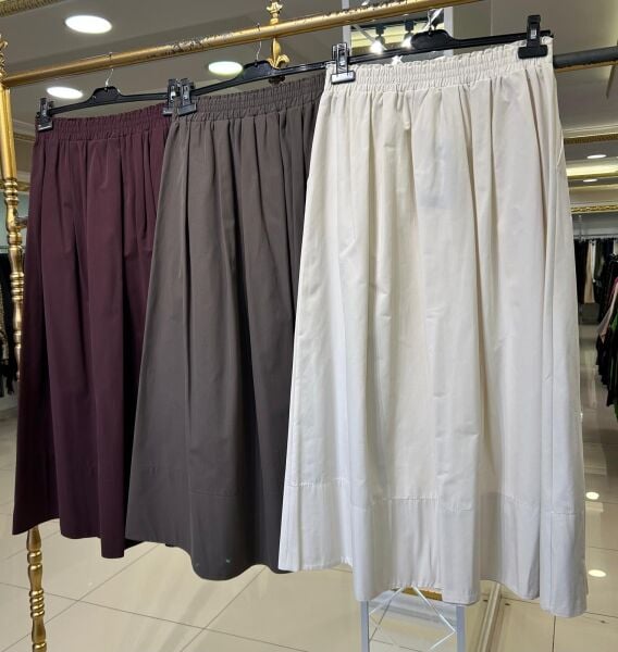 ELY BELİ LASTİKLİ PAMUKLU ETEK /SENTEZ