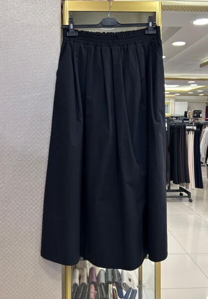 ELY BELİ LASTİKLİ PAMUKLU ETEK /SENTEZ