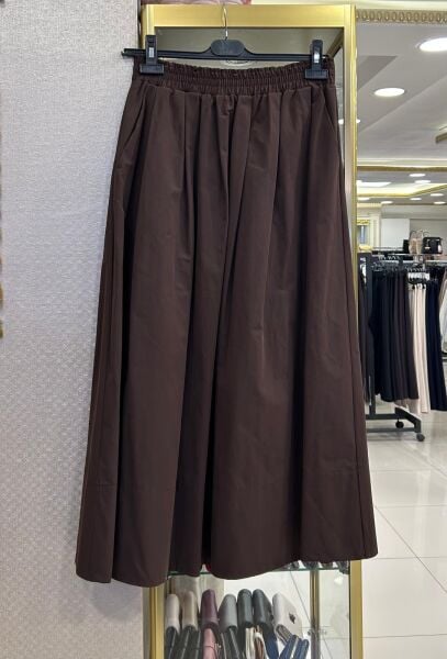 ELY BELİ LASTİKLİ PAMUKLU ETEK /SENTEZ