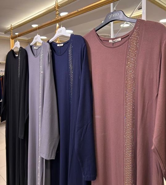 ŞERİT TAŞ İŞLEMELİ PENYE ELBİSE/BELGİN