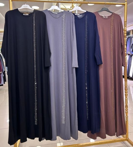 ŞERİT TAŞ İŞLEMELİ PENYE ELBİSE/BELGİN