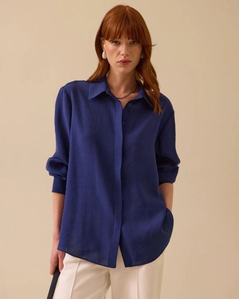 DÜĞMELİ UZUN KOLLU KLASİK GÖMLEK/SEÇİL