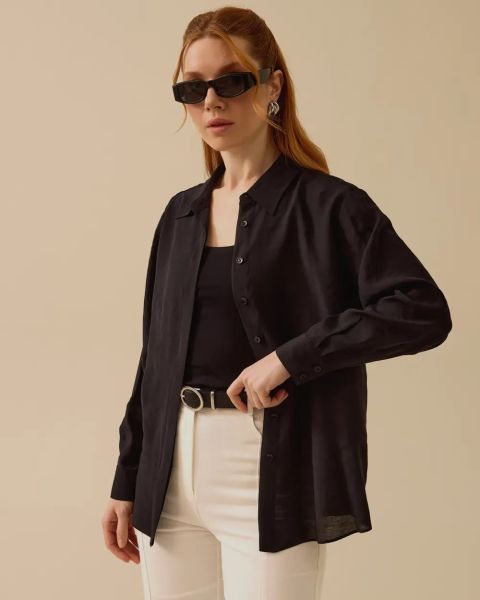 DÜĞMELİ UZUN KOLLU KLASİK GÖMLEK/SEÇİL