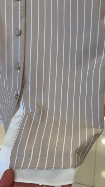 ÇİZGİLİ İKİ RENKLİ GÖMLEK/SEÇİL