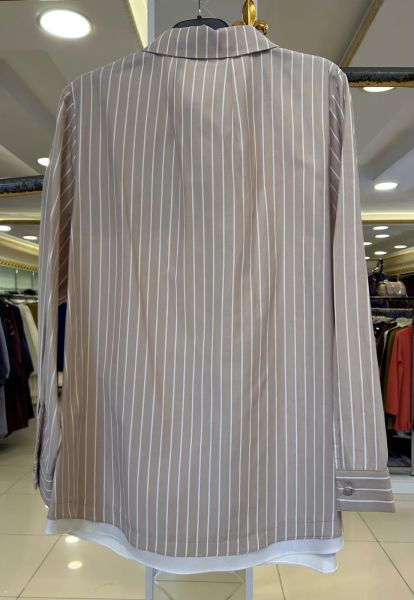 ÇİZGİLİ İKİ RENKLİ GÖMLEK/SEÇİL