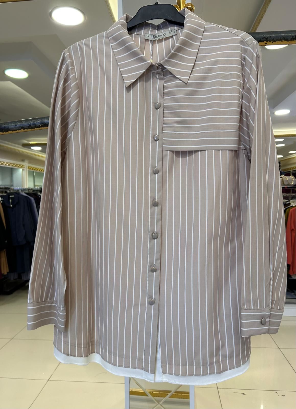 ÇİZGİLİ İKİ RENKLİ GÖMLEK/SEÇİL