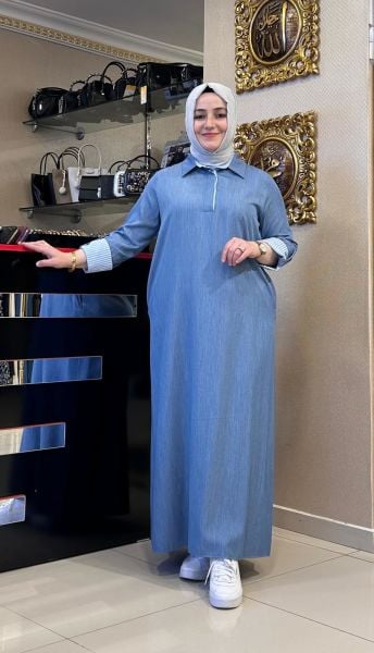 POPLİN KUMAŞ DTY. TENSEL KOT ELBİSE/TIĞTRİKO