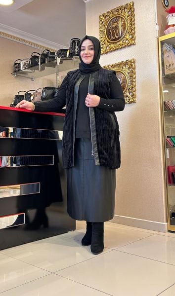 ÖNÜ KÜRK DTY. DERİ YELEK/MÜSEMMA