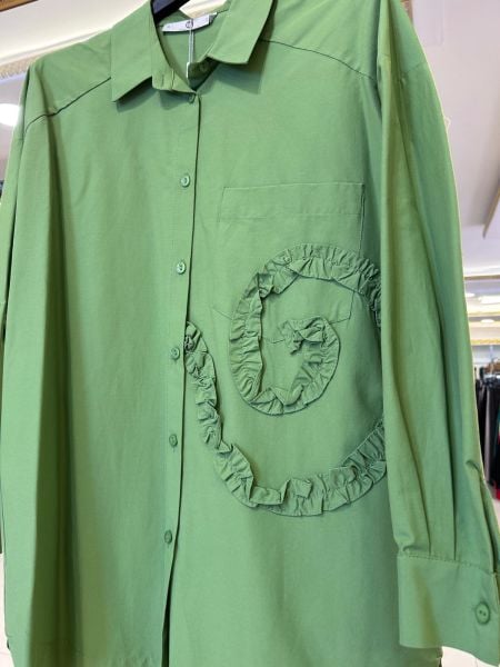 ÖNÜ DETAYLI KOTON GÖMLEK/SEÇİL