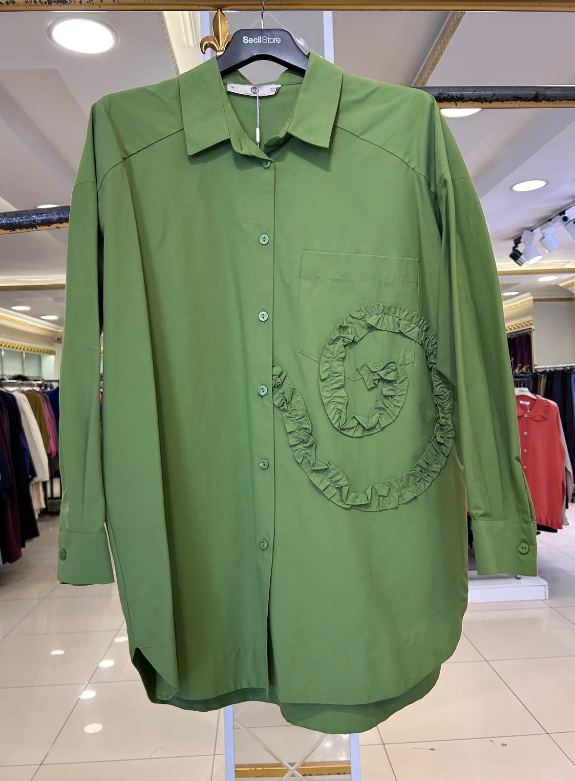 ÖNÜ DETAYLI KOTON GÖMLEK/SEÇİL