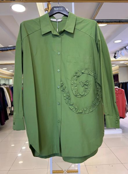 ÖNÜ DETAYLI KOTON GÖMLEK/SEÇİL