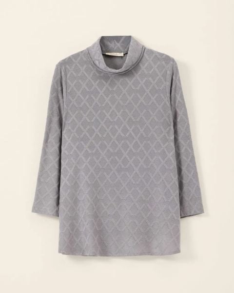 KENDİNDEN DESENLİ DEGAJE YAKA TUNİK/SEÇİL