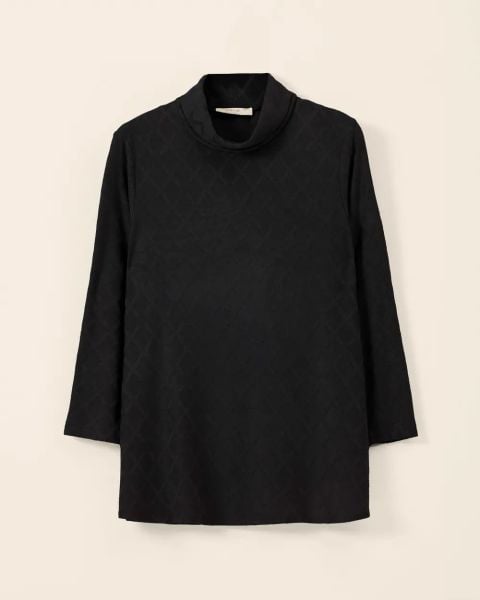 KENDİNDEN DESENLİ DEGAJE YAKA TUNİK/SEÇİL