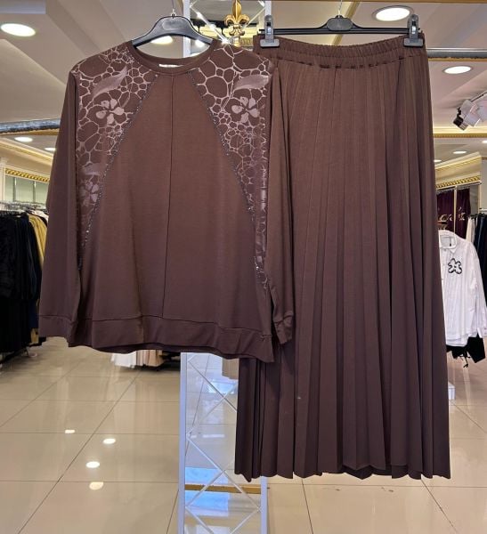 TAŞ VE DESEN DTY. SANDY ETEKLİ TAKIM/BELGİN